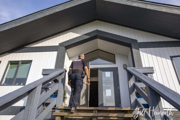 Visiting the Community Hall at Hartley Bay.