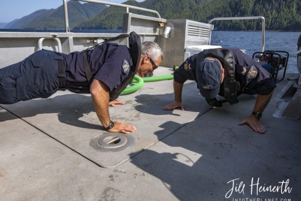 An ongoing pushup challenge keeps the RCMP Members in shape.
